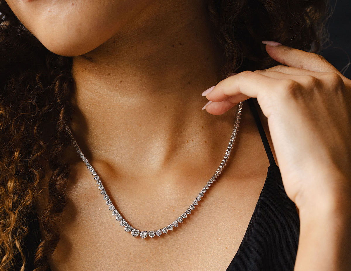 10ct. t.w. Diamond Riviera Necklace in 14K White Gold