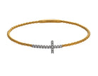 1/3ct. t.w. Diamond Cross Bracelet in 14K Yellow and White Gold
