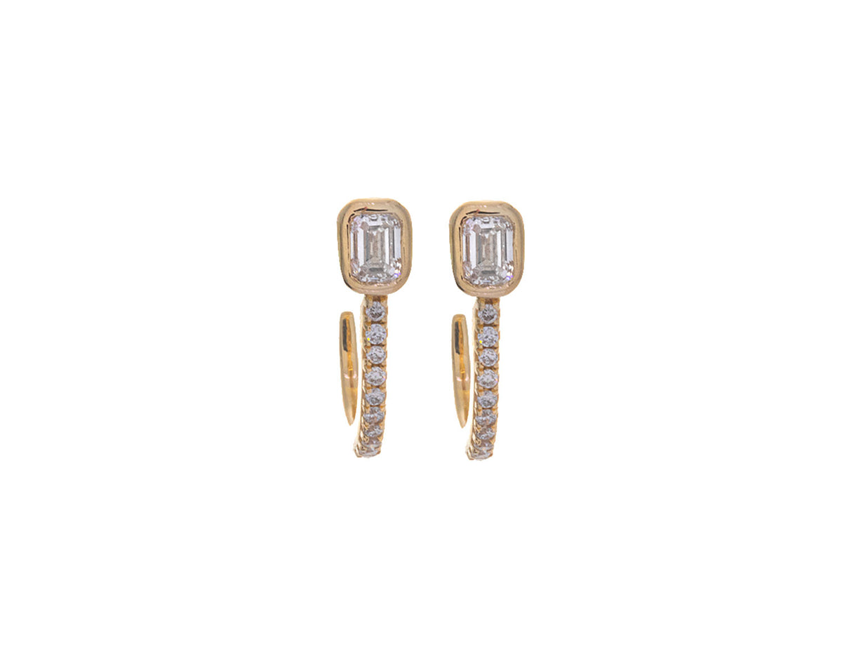 1ct. t.w. Diamond Hoop Earrings in 14K Yellow Gold