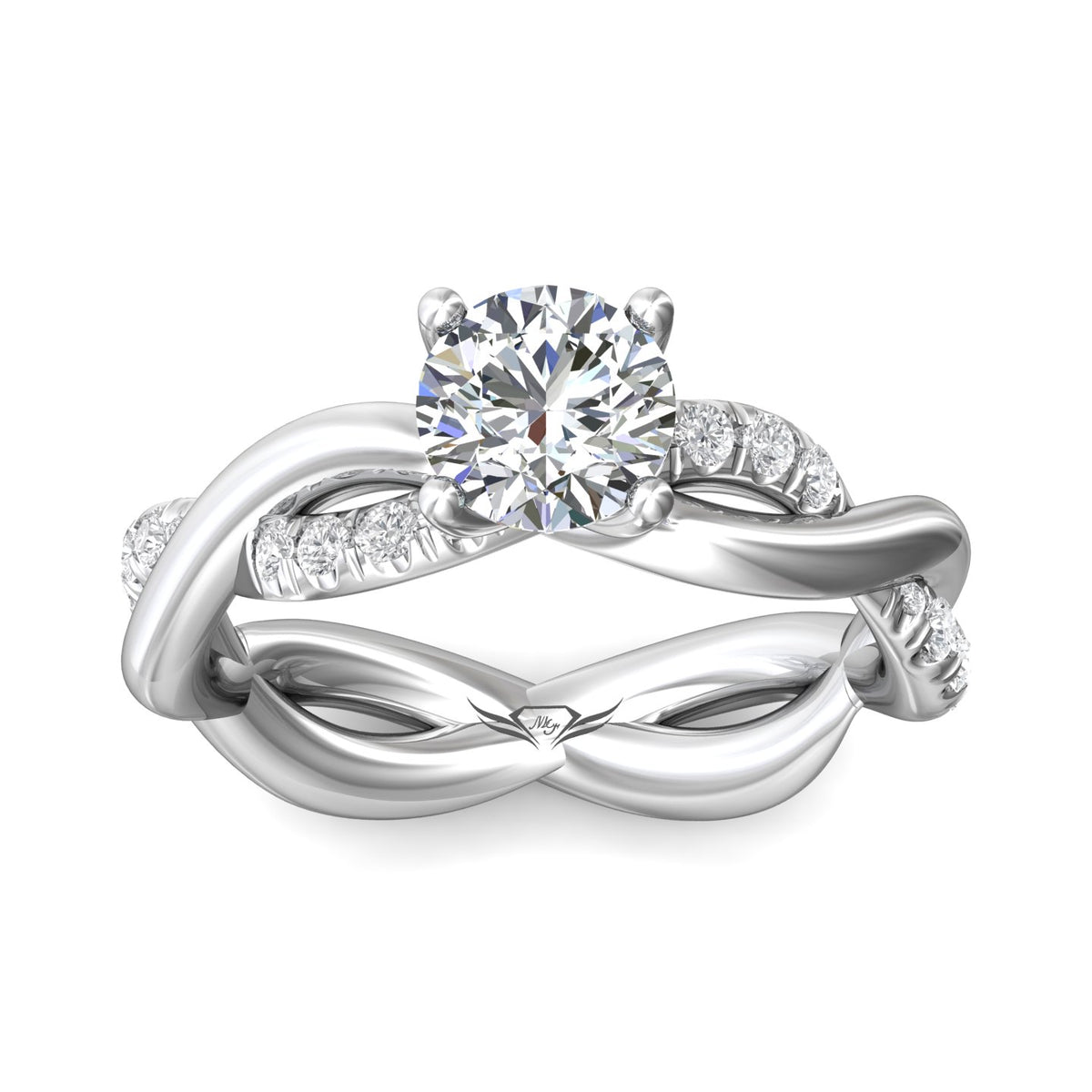 1/3ct. t.w. Round Cut Diamond Engagement Ring in 14K White Gold