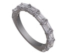 3ct. t.w. Emerald Cut Newborn Lab Created Diamond Anniversary Ring in 14K White Gold