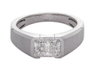 2ct. Radiant Cut Newborn Lab Created Diamond Men's Wedding Band in 14K White Gold