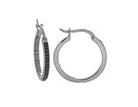 .06ct. t.w. Black Diamond Hoop Earrings in Sterling Silver