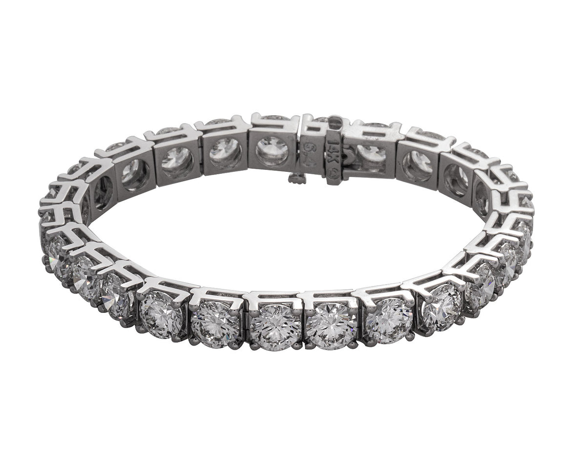 25ct. t.w. Round Cut Newborn Lab Created Diamond Tennis Bracelet in 14K White Gold