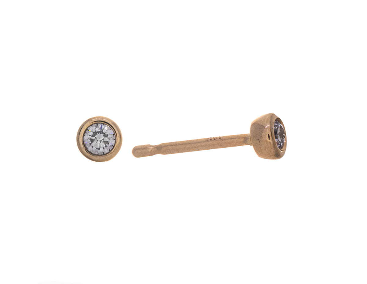 1/10ct. t.w. Diamond Bezel Earrings in 10K Yellow Gold