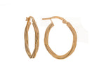 16x13mm Twisted Tube Oval Hoop Earrings in 14K Yellow Gold
