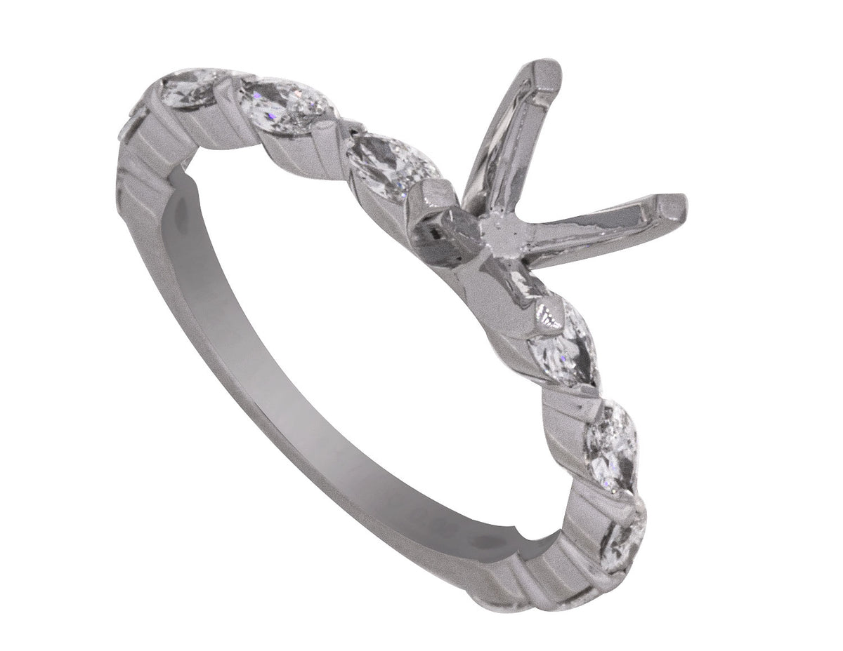 5/8ct. t.w. Marquise Cut Diamond Engagement Ring in 14K White Gold