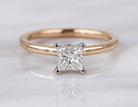 1/2ct. Princess Cut Solitaire Diamond Engagement Ring in 14K Yellow Gold