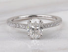 7/8ct. t.w. Oval Cut Diamond Engagement Ring in 14K White Gold