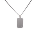 22" Stainless Steel Reversible Polished and Brushed Dogtag Pendant