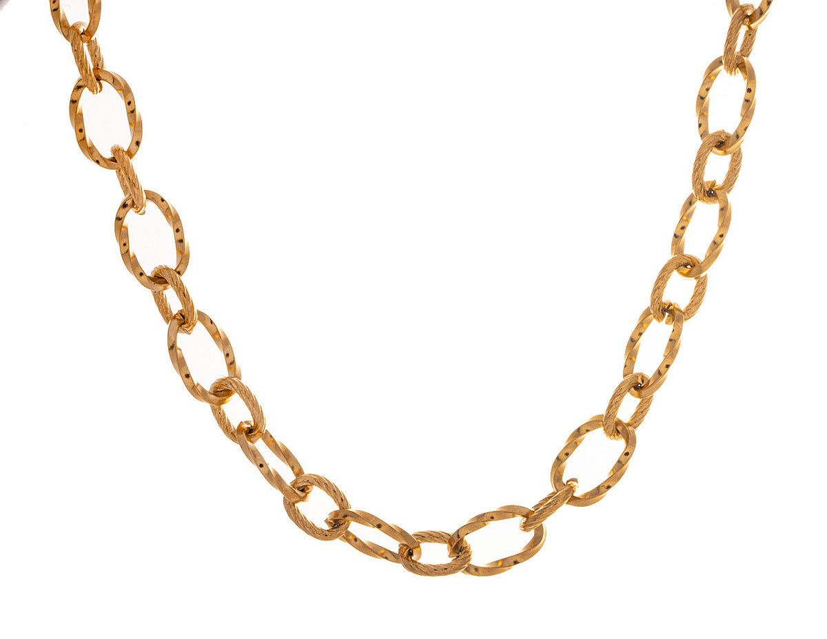 18" Gold Ion-Plated Stainless Steel Fancy Cable Link Chain