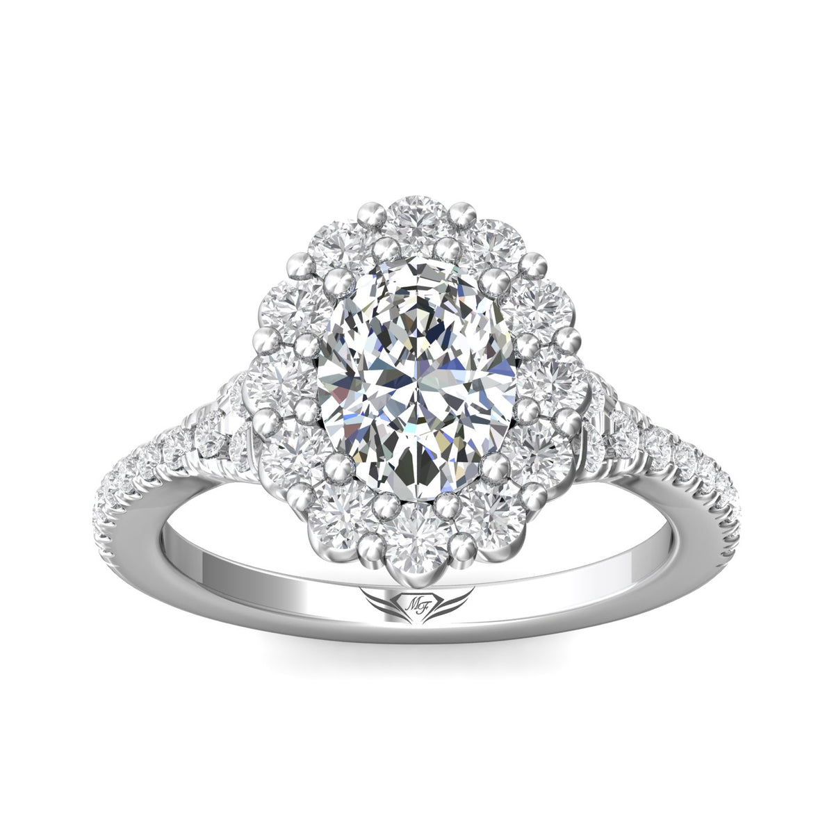 9/10ct. t.w. Diamond Engagement Ring in 14K White Gold
