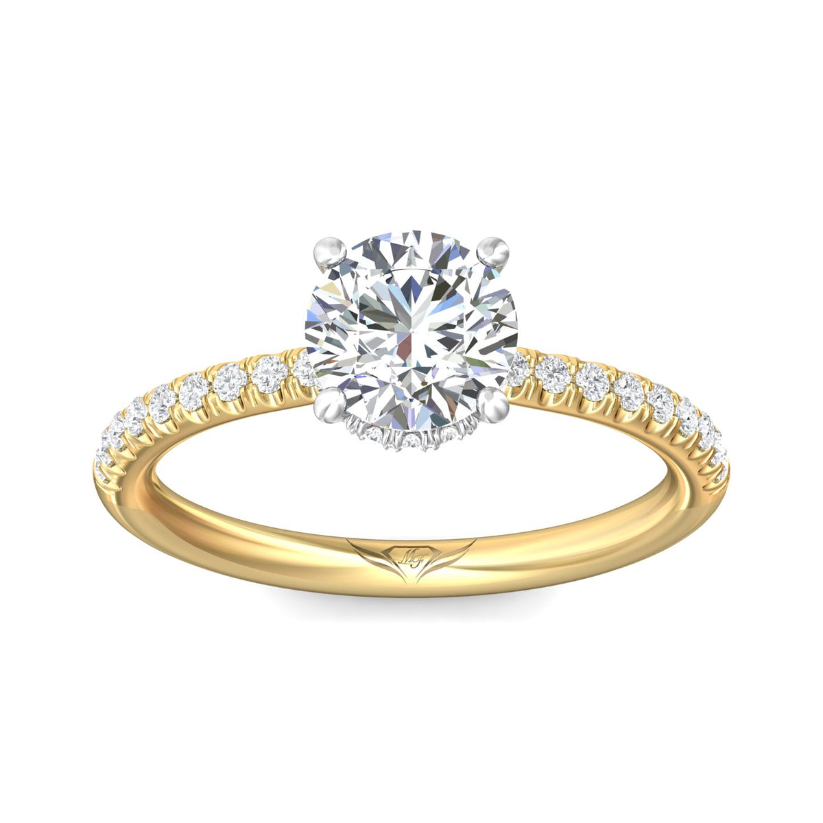 1/4ct. t.w. Round Cut Diamond Engagement Ring in 14K Yellow and White Gold