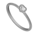 1/7ct. Heart Shape Diamond Promise Ring in 10K White Gold