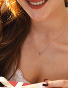 1/14ct. t.w. Red Ceramic Heart Pendant in Sterling Silver