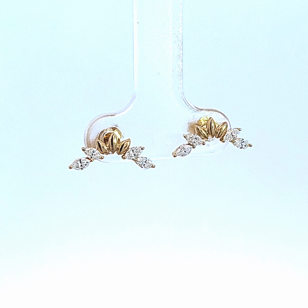 1/3ct. t.w. Diamond Climber Stud Earrings in 14K Yellow Gold