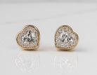 5/8ct. t.w. Newborn Lab Created Diamond Heart Halo Earrings in 14K Yellow Gold