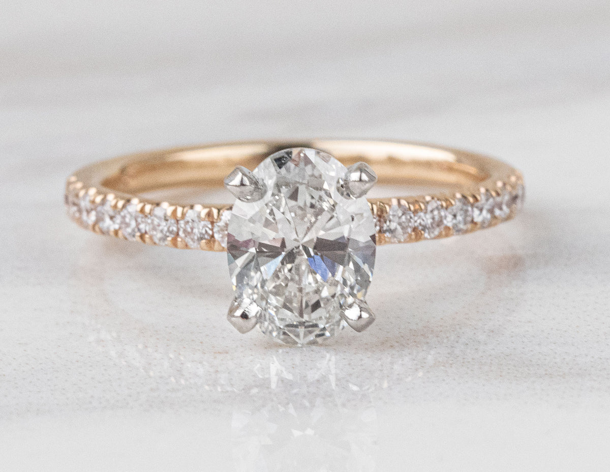 1 1/3ct. t.w. Oval Cut Newborn Lab Created Diamond Engagement Ring in 14K Yellow Gold