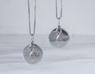 Diamond Hope Disk Pendant in Sterling Silver