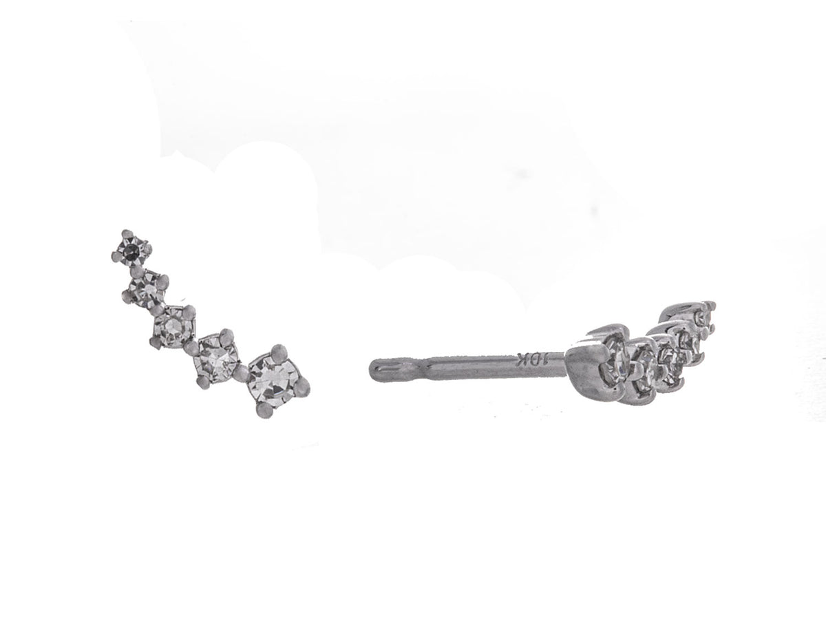 1/10ct. t.w. Diamond Climber Earrings in 10K White Gold