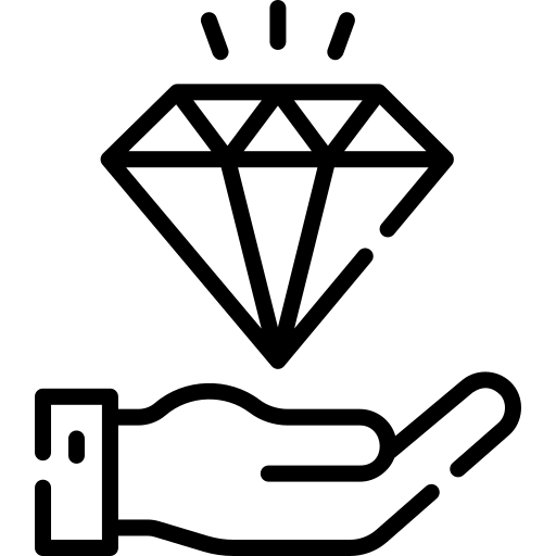 Diamond ring on hand icon