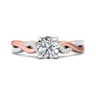1/10ct. t.w. Round Cut Diamond Engagement Ring in 14K Rose and White Gold