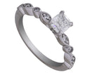 7/8ct. t.w. Cushion Cut Diamond Engagement Ring in 14K White Gold
