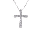 3/4ct. t.w. Newborn Lab Created Diamond Cross Pendant in Sterling Silver