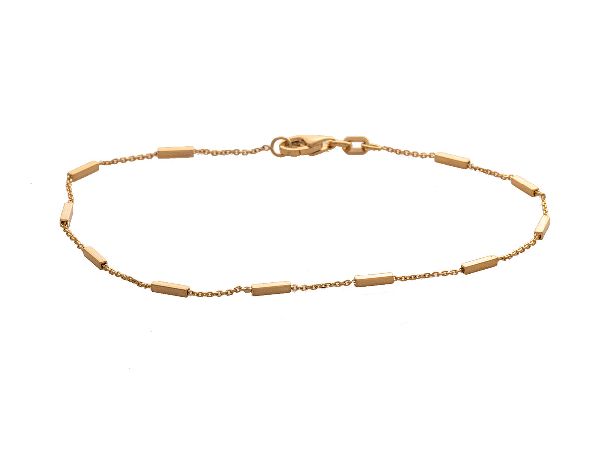 7.25" Bar Cable Chain Bracelet in 14K Yellow Gold