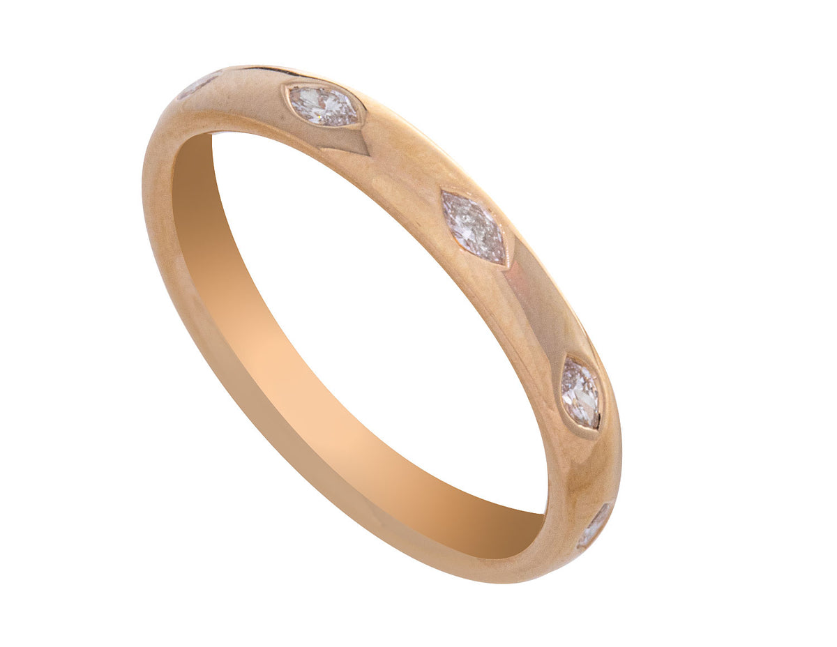 1/5ct. t.w. Marquise Cut Fashion Ring in 14K Yellow Gold