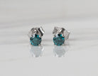 3/4ct. t.w. Blue Diamond Stud Earrings in 14K White Gold