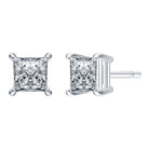 2ct. t.w. Princess Cut Diamond Stud Earrings in 14K White Gold