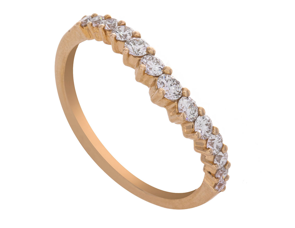 1/2ct. t.w. Chevron Diamond Anniversary Ring in 14K Yellow Gold
