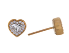 5/8ct. t.w. Newborn Lab Created Diamond Heart Halo Earrings in 14K Yellow Gold