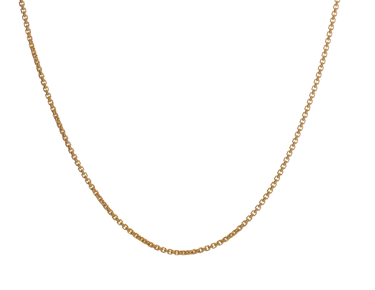 20" 1.3mm Gold Rounded Box Chain in 14K Yellow Gold