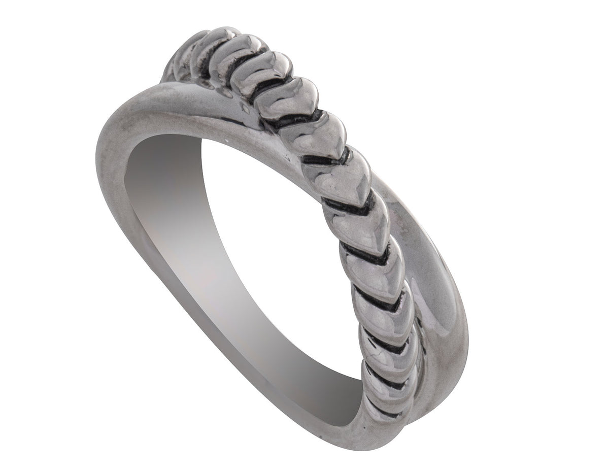 Sterling Silver Crossover Fashion Ring