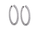 2ct. t.w. Diamond Hoop Earrings in 14K White Gold