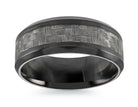 7mm Carbon Fiber Inlay Wedding Band in Black Tantalum