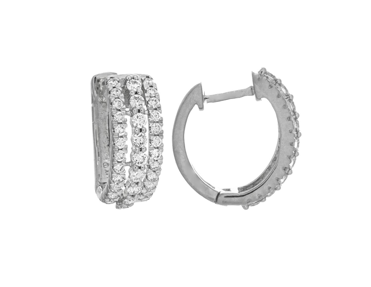 1/2ct. t.w. Diamond Hoop Earrings in 14K White Gold