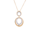 1/4ct. t.w. Diamond Oval Drop Pendant in 14K Yellow Gold and Platinum
