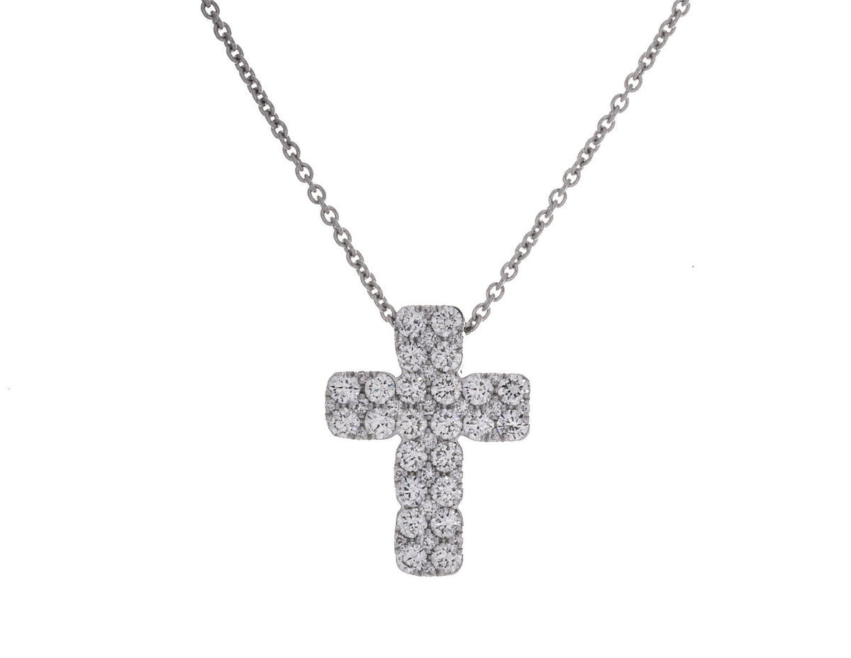 1ct. t.w. Diamond Cross Pendant in 14K White Gold