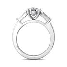 1/2ct. t.w. Round and Baguette Cut Diamond Engagement Ring in 14K White Gold
