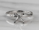 2mm Solitaire Engagement Ring in 14K White Gold