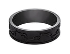 Fish Hook Wedding Ring in Black Zirconium
