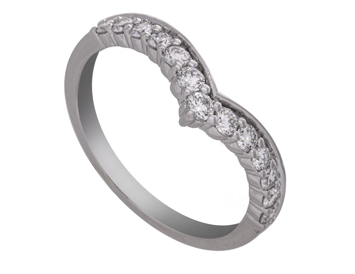 2/5ct. t.w. Chevron Diamond Anniversary Ring in 14K White Gold