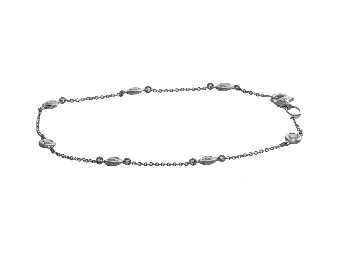 1/3ct. t.w. Newborn Lab Created Diamond-By-The-Yard Bezel Bracelet in 14K White Gold