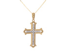 1/10ct. t.w. Diamond Cross Pendant in 10K Yellow Gold