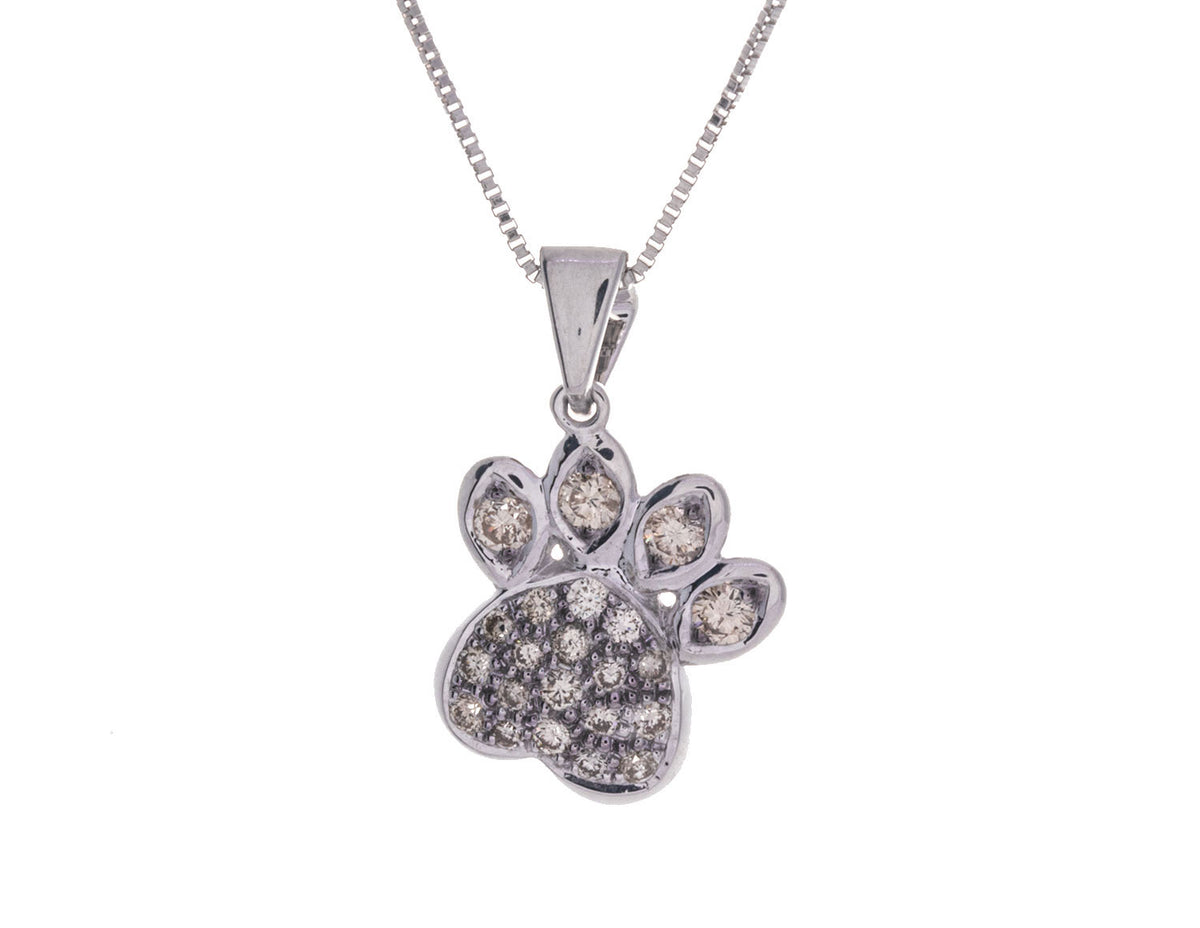 1/2ct. t.w. Brown Diamond Paw Print Pendant in Sterling Silver