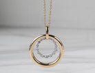 2/5ct. t.w. Diamond Double Circle Pendant in 14K Yellow and White Gold