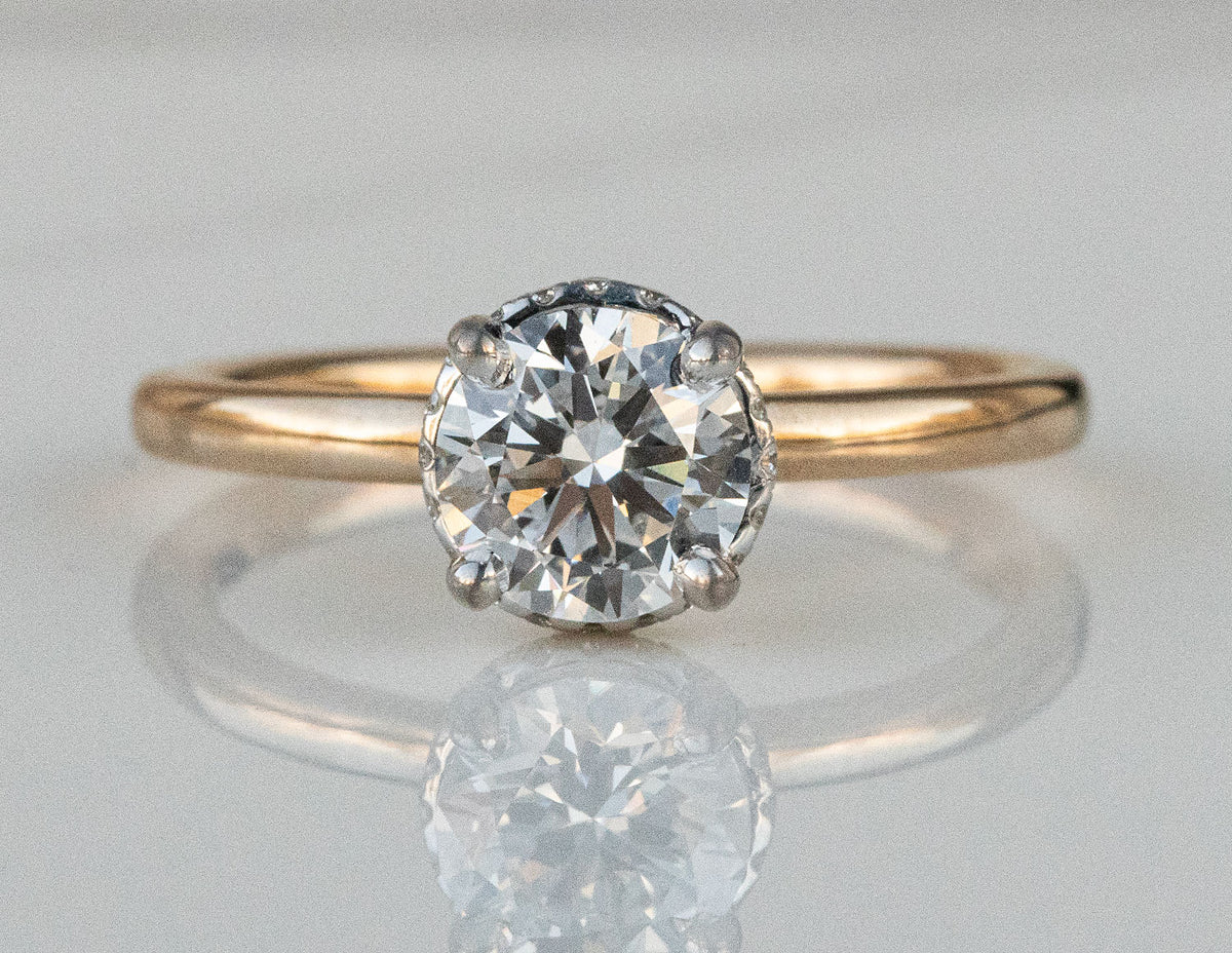 1 1/14ct. t.w. Newborn Lab Created Diamond Engagement Ring in 14K Yellow and White Gold